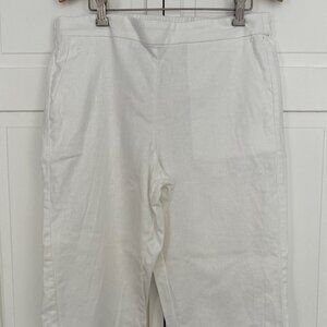 J Crew White Linen Cropped Pants Size 12
